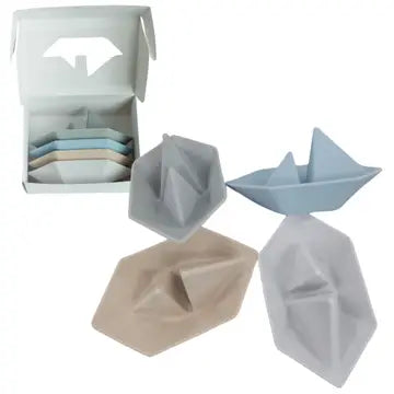 ali+oli Floating Boat Bath Toy Set 4-pc Soft Food Grade Silicone