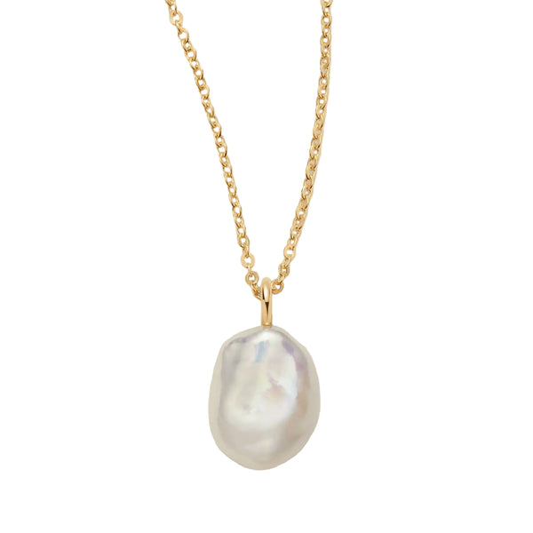 Made By Mary baroque pearl necklace – irregular freshwater pearls on gold vermeil chain, lightweight layering pendant.