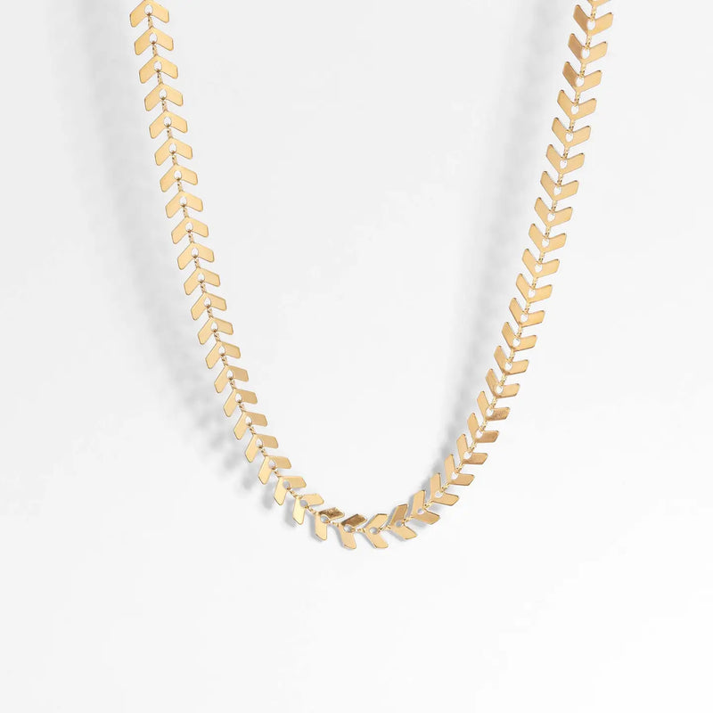 Golden Chevron Link Necklace