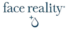 Logo with 'face reality' text and a droplet symbol on a white background