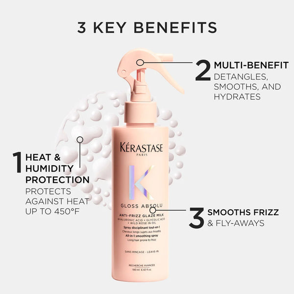 KERASTASE GLOSS ABSOLU ANTI-FRIZZ GLAZE MILK ALL-IN-1 SMOOTHING SPRAY