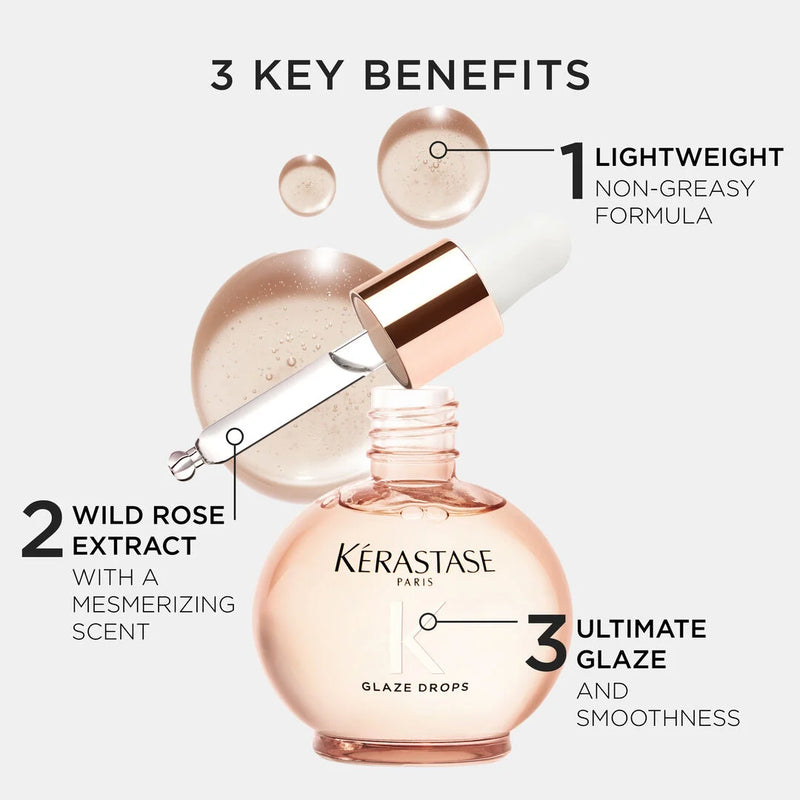 KERASTASE GLOSS ABSOLU GLAZE DROPS HIGH-GLOSS LIGHTWEIGHT HAIR OIL