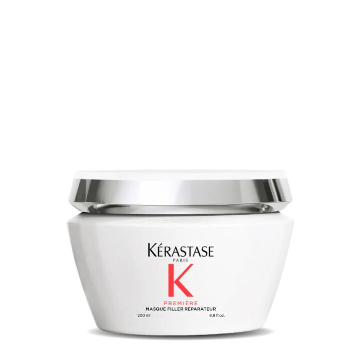 Kerastase Premiere Masque Filler Reparateur Anti-Breakage Repairing Hair Mask is a repairing hair mask that protects against breakage for all hair types. It will strengthen and promote smoothness. It repairs and removes calcium build up for stronger hair inside and out. Key ingredients are peptide and glycine. 