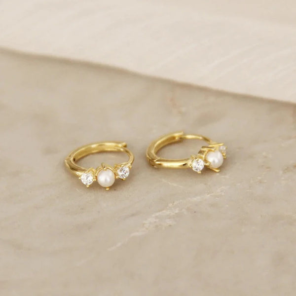 Pearl CZ Hoops