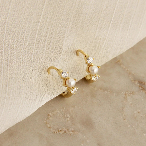 Pearl CZ Hoops