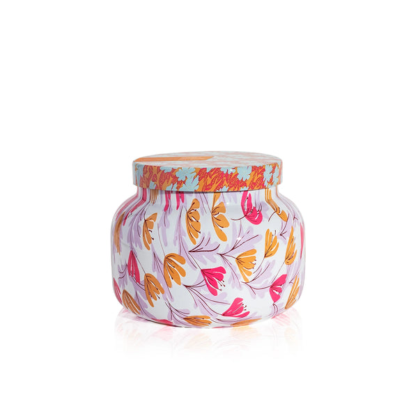 Capri Blue Pineapple Flower Pattern Play Signature Candle – 19 oz Large Scented Jar with Vibrant Design and Fruity Tropical Fragrance for Home or Gifts.