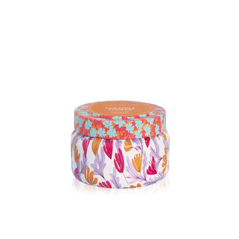 Capri Blue Pineapple Flower Pattern Play Printed Travel Tin Candle - Thumbnail 2