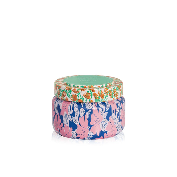 Capri Blue Volcano Pattern Play Travel Tin Candle – 8.5 oz Scented Candle with Tropical Citrus Fragrance in Vibrant Printed Tin for Travel, Home, or Gifting.