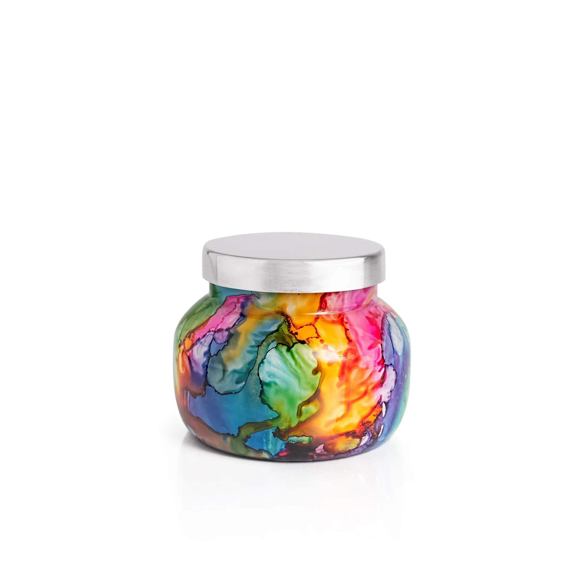 Capri Blue Volcano Rainbow Watercolor Petite Candle, 8 oz